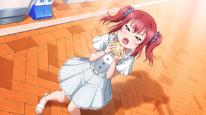 Kurosawa Ruby Love Live Sunshine Anime Anime Girls Tears Crying Food Dress White Dress Twintails 3600x1800 Wallpaper