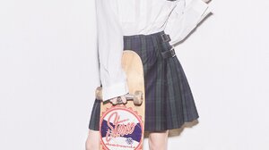 Twice Twice Chaeyoung K Pop Asian Blonde Skateboard Girl Band School Uniform 1772x2483 wallpaper