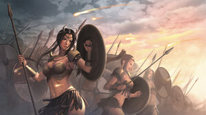 Spear Shield Woman Warrior 1920x1122 Wallpaper