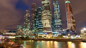 Building City Moscow Night River Russia Skyscraper 2048x1405 Wallpaper
