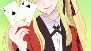 Anime Anime Girls Kakegurui Saotome Meari Twintails Blonde Solo Artwork Digital Art Fan Art Cards 2800x4000 Wallpaper