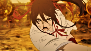 Hells Paradise Jigokuraku Yamada Asaemon Sagiri Ponytail Angry Kimono Uniform Anime Anime Screenshot 1920x1080 wallpaper
