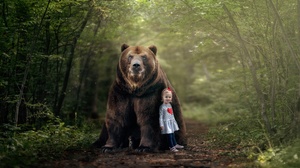Bear Girl Little Girl 2173x1449 Wallpaper