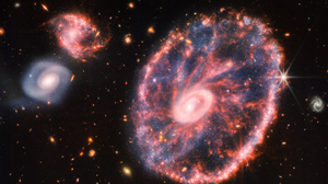 Stars Galaxy Space James Webb Space Telescope NiRCam MiRi Cartwheel Galaxy ESO 350 40 AM0035 335 3795x3493 Wallpaper