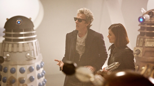 12th Doctor Clara Oswald Dalek Peter Capaldi Jenna Coleman 4000x2639 Wallpaper