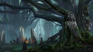 Digital Art Artwork Fantasy Art Trees Raphael Lacoste Forest Wolf Branch 1920x987 Wallpaper