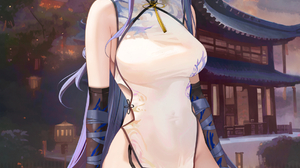 Anime Girls Artwork Chinese Dress Ru Zhai Braided Hair Blue Hair Arknights Tail White Dress Ling Ark 1075x1553 Wallpaper