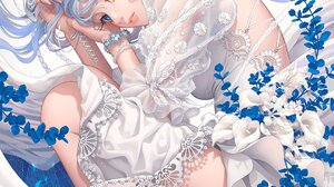 Minami Portrait Display Anime Girls Blue Eyes White Dress White Hair Long Hair Looking At Viewer Dre 1068x2000 Wallpaper