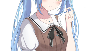Anime Anime Girls Yukihana Lamy Virtual Youtuber Hololive Long Hair Pointy Ears Blue Hair Artwork Di 1200x1694 Wallpaper
