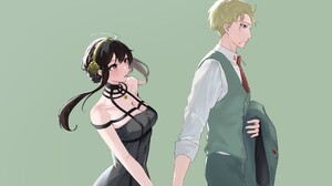 Spy X Family Yor Forger Loid Forger Anime Girls Anime Anime Boys Simple Background 2099x1679 Wallpaper