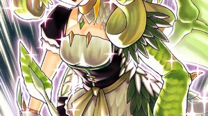 Anime Anime Girls Trading Card Games Yu Gi Oh Parlor Dragonmaid Twintails Green Hair Maid Maid Outfi 1301x2048 Wallpaper