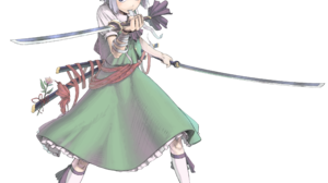 Anime Anime Girls Transparent Background Sword Knee Highs Skirt Touhou Konpaku Youmu 3893x4092 Wallpaper
