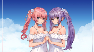 Anime Anime Girls Twins Original Characters Artwork Digital Art Fan Art 2554x1642 Wallpaper