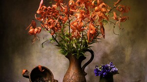 Lily Bowl Vase Orange Flower 2700x2250 Wallpaper