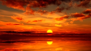 Sunset Sun Reflection Water Orange Color Cloud 6528x4896 Wallpaper