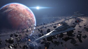 Starship Entertainment Science Spaceship Asteroid Belt Asteroid Space Stars Planet Artwork Star Dest 3840x2160 Wallpaper