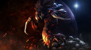 PC Gaming StarCraft Zerg Skull Sparks Floating Particles Fangs Claws Creature Starscape Planet Glowi 1920x1200 Wallpaper