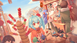 Bilibili 22 Bilibili 33 Bilibili Anime Girls Food Fruit 1440x1060 Wallpaper