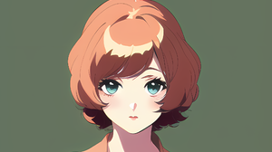 Anime Girls Novel Ai Face Portrait Simple Background Redhead Aqua Eyes Anime 2048x2048 Wallpaper
