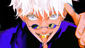 Satoru Gojo White Hair Blue Eyes Boy Glasses 3840x2160 Wallpaper