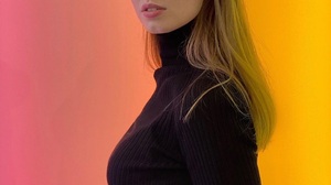 Mariia Arsentieva Women Model Blonde Hair Open Mouth Turtlenecks Black Sweater Red Belt 1024x1280 Wallpaper