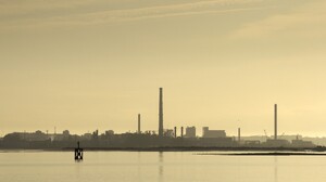 Photography Industrial Technology Chimneys Factories Sea Water Reflection 1915x1143 Wallpaper
