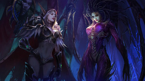 Warcraft Chenbo StarCraft World Of Warcraft Sarah Kerrigan Sylvanas Windrunner Fantasy Art Elves Win 1600x941 Wallpaper