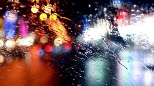 Rain Water On Glass Bokeh Headlight Beams Glass Car Parts 2560x1600 Wallpaper