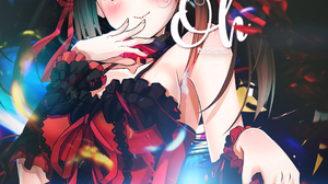 Kuromi Tokisaki Kurumi Anime Signature Anime Girls Vertical Heterochromia Blushing Smiling Lifting D 1080x1920 wallpaper