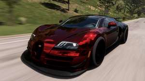 Bugatti Veyron Forza Horizon 5 Car Video Games CGi Front Angle View Headlights Road Red Cars 3839x2159 Wallpaper
