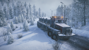 Snowrunner Amur Snow Truck Winter CGi Video Games Trees 1920x1080 Wallpaper