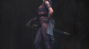 Artwork Women Fantasy Art Fantasy Girl Standing Women With Swords Sword Weapon Kim Ssang 1700x2189 Wallpaper
