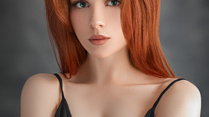 Evgeny Sibiraev Women Redhead Long Hair Straight Hair Makeup Eyeliner Green Eyes Looking At Viewer L 1080x1350 Wallpaper