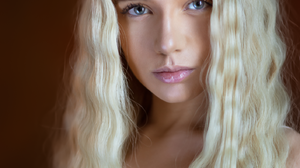 Maxim Maximov Women Maria Popova Blonde Wavy Hair White Clothing Simple Background Portrait Model 1414x2048 Wallpaper