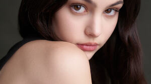 Alexander Vinogradov Women Brunette Long Hair Brown Eyes Black Clothing Face 1366x2048 Wallpaper