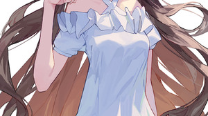 Tohsaka Rin Fate Series Cotta Vertical Anime Girls Long Hair Looking At Viewer Dress White Backgroun 1600x2713 Wallpaper