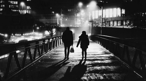 Silhouette Couple Walking Night Daniel Drewniak 2560x1440 Wallpaper