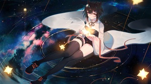 Anime Anime Girls Stars 2571x1549 Wallpaper
