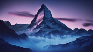 Ai Art Illustration Matterhorn Mountains Snow Clouds 4579x2616 Wallpaper
