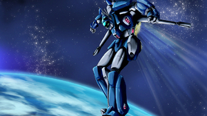 Anime Mechs Layzner Blue Meteor SPT Layzner Super Robot Taisen Artwork Digital Art Fan Art 1800x1232 Wallpaper