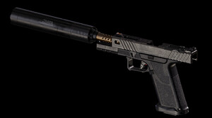 Pistol Black Background ZEV OZ9 Elite Niels Couvreur Suppressors 3D Simple 3840x2160 Wallpaper
