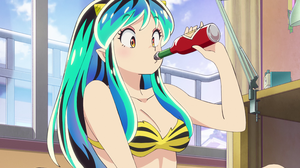 Urusei Yatsura Tabasco Food Drinking Anime Screenshot Long Hair Multi Colored Hair Window Anime Girl 3840x2160 Wallpaper