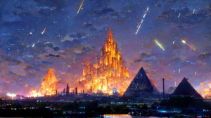 Science Fiction City Prospero Bullet Tracer Shots Fire Water Pyramid Fantasy Art Ai 1664x1664 wallpaper