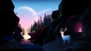 Animal Deer Planet 3840x2160 Wallpaper