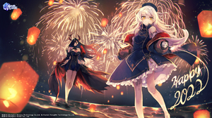 Anime Anime Girls Azur Lane Friedrich Der Grosse Z46 Azur Lane Fireworks 2048x1152 Wallpaper