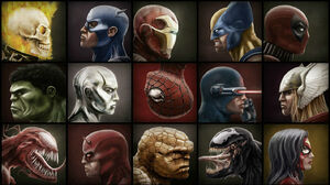 Captain America Carnage Marvel Comics Cyclops Marvel Comics Daredevil Deadpool Ghost Rider Hulk Iron 1423x800 Wallpaper