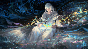 Space Final Fantasy Final Fantasy XiV Endwalker Themis Final Fantasy XiV Blue Eyes Anime Girls Stars 2454x1500 Wallpaper