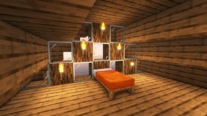 Minecraft Shaders Video Games Bed Torches 1920x1080 Wallpaper