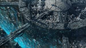 CGi Render Digital Digital Art Artwork Science Fiction Cityscape Futuristic City City Cyberpunk Dyst 4500x2282 Wallpaper