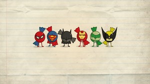 Minimalist Iron Man Spider Man Superman Batman Superhero Cartoon 2560x1440 wallpaper